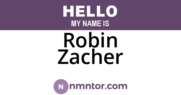 Robin Zacher