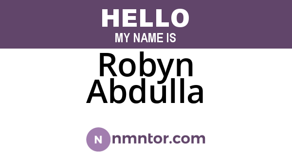Robyn Abdulla