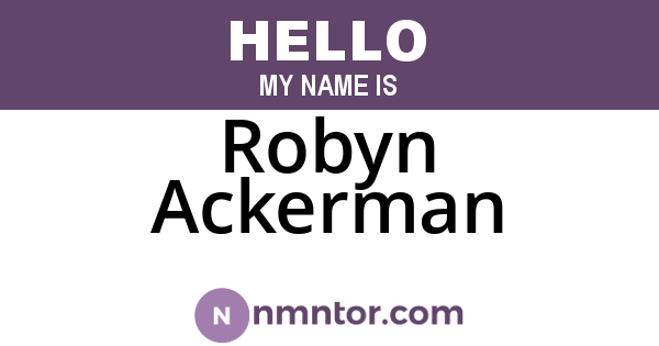 Robyn Ackerman