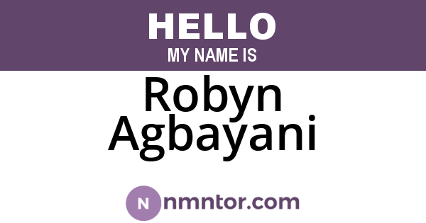 Robyn Agbayani