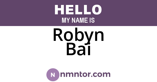 Robyn Bai