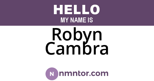 Robyn Cambra