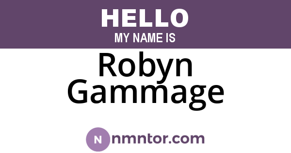 Robyn Gammage