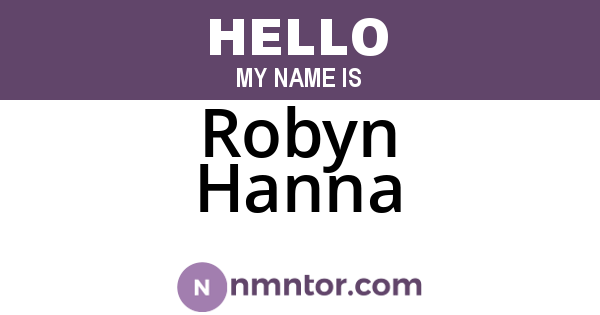 Robyn Hanna