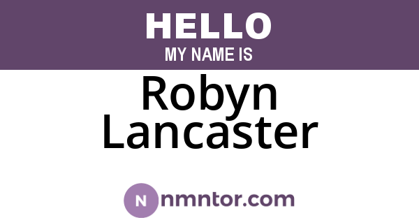 Robyn Lancaster