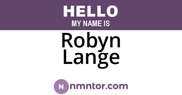 Robyn Lange