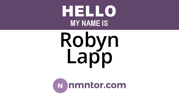 Robyn Lapp