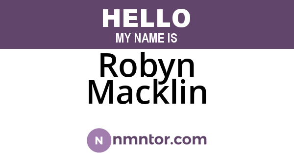 Robyn Macklin