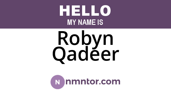 Robyn Qadeer