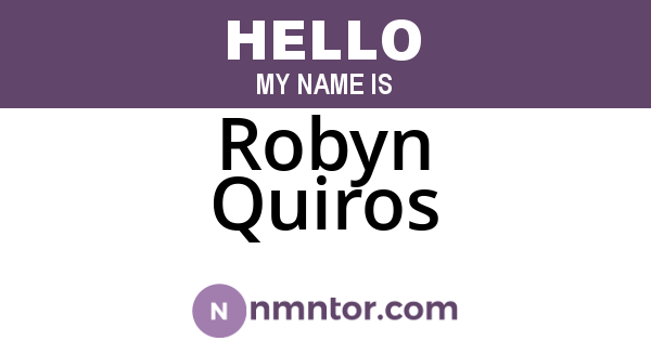 Robyn Quiros