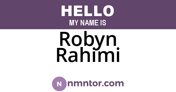 Robyn Rahimi