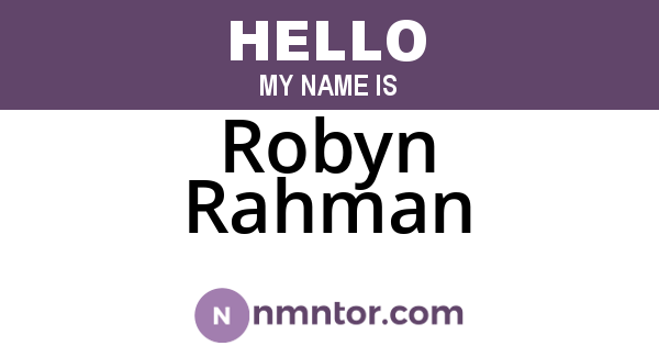Robyn Rahman
