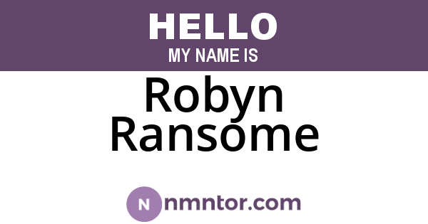 Robyn Ransome