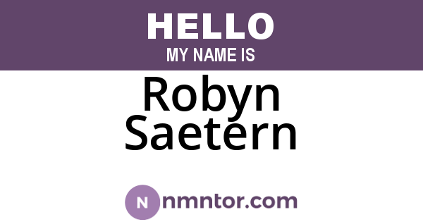 Robyn Saetern