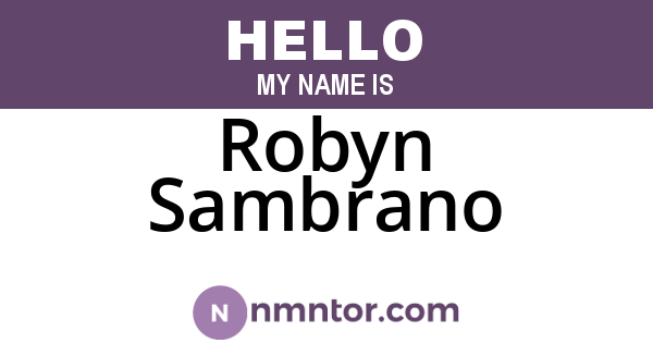 Robyn Sambrano