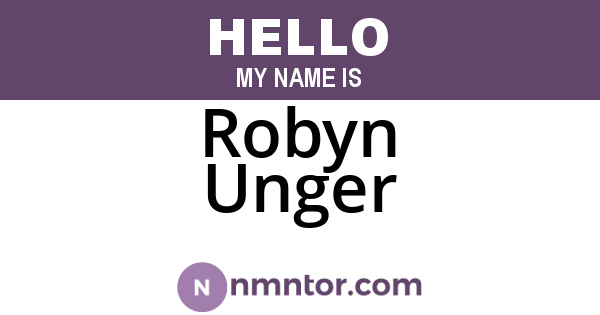 Robyn Unger