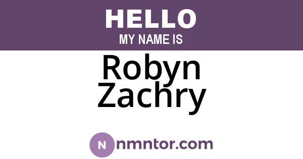 Robyn Zachry