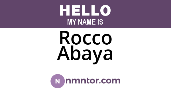 Rocco Abaya