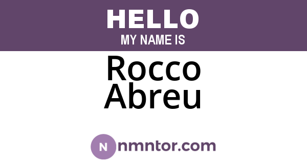 Rocco Abreu
