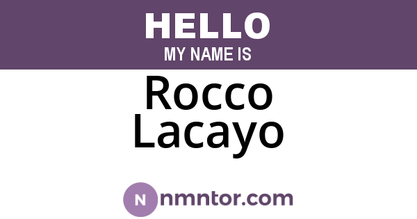 Rocco Lacayo