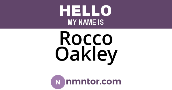 Rocco Oakley