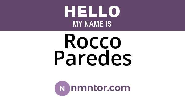 Rocco Paredes