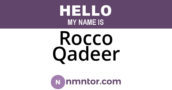 Rocco Qadeer
