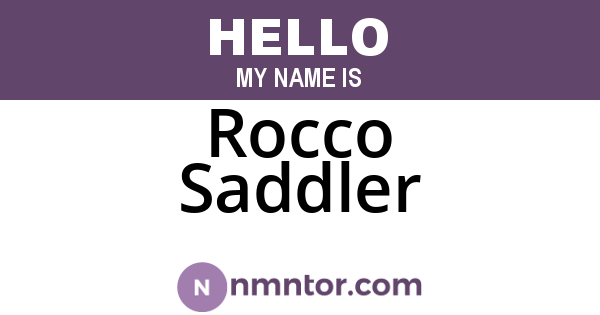 Rocco Saddler