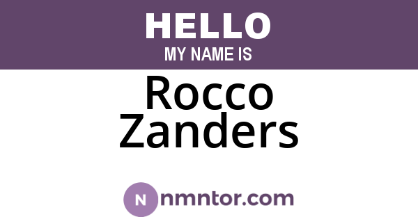 Rocco Zanders