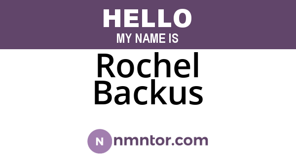 Rochel Backus