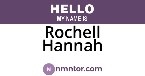 Rochell Hannah