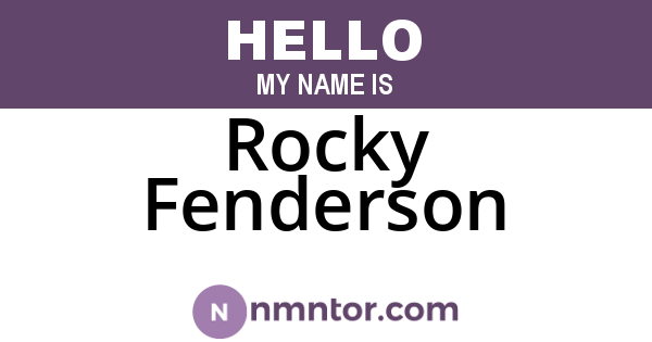 Rocky Fenderson
