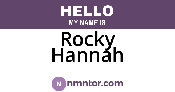Rocky Hannah