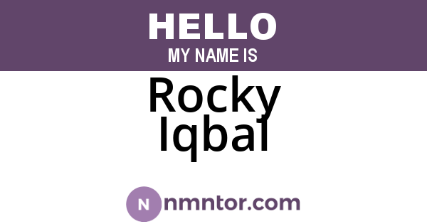 Rocky Iqbal