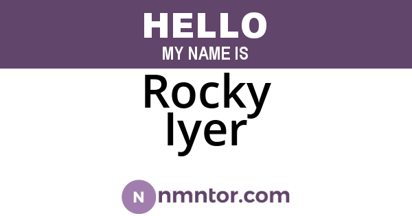 Rocky Iyer