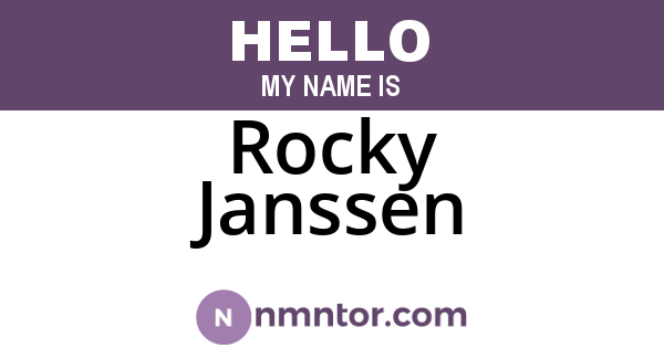 Rocky Janssen