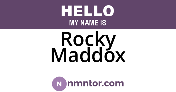 Rocky Maddox