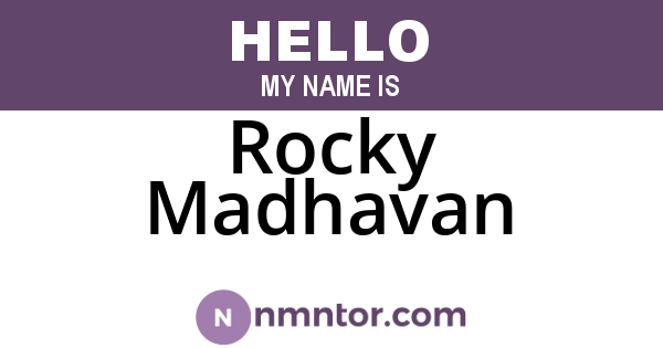 Rocky Madhavan