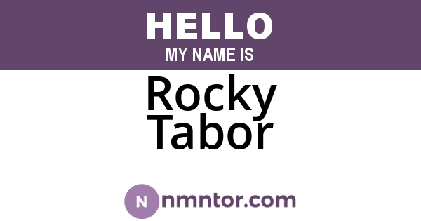 Rocky Tabor
