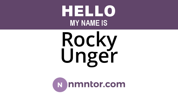 Rocky Unger