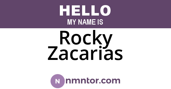 Rocky Zacarias