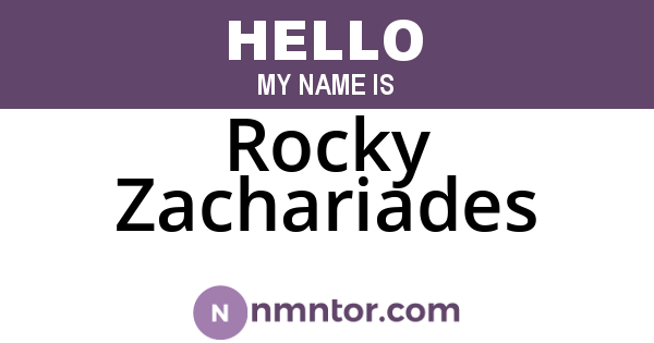 Rocky Zachariades