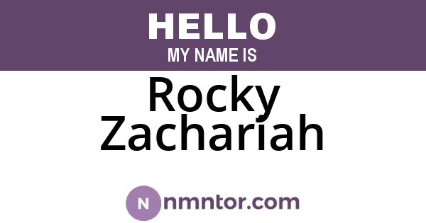 Rocky Zachariah