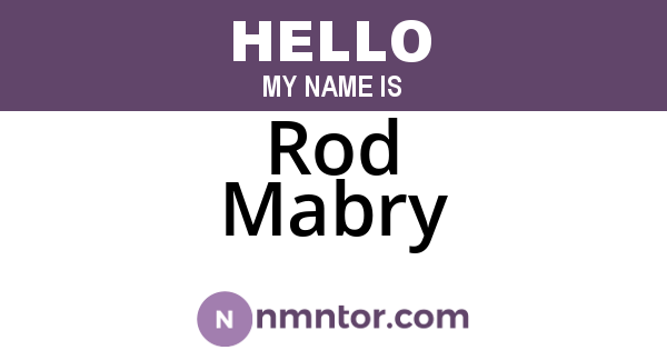 Rod Mabry