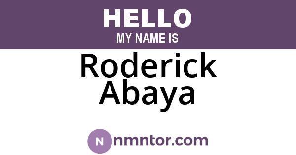 Roderick Abaya