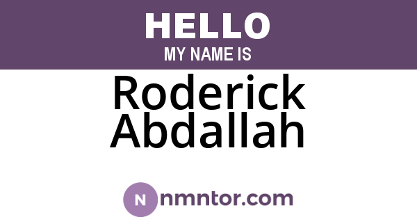 Roderick Abdallah
