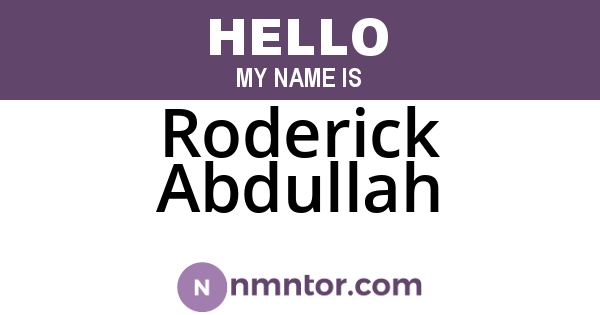 Roderick Abdullah