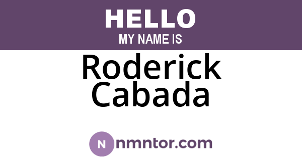 Roderick Cabada
