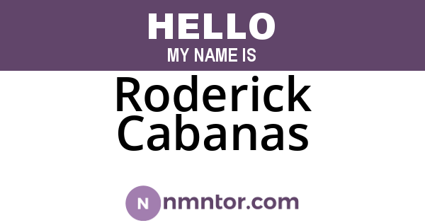 Roderick Cabanas