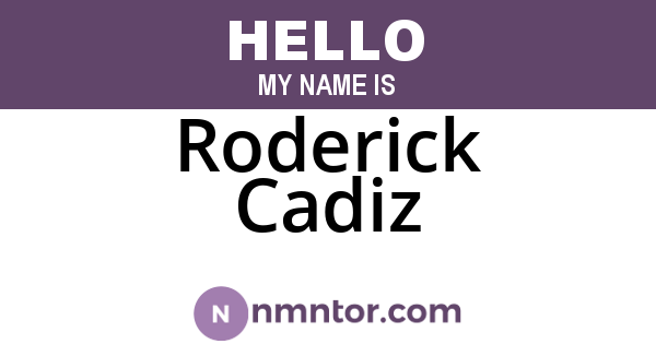 Roderick Cadiz
